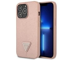 Dėklas GUESS GUHCP13LPSATLP IPHONE 13 PRO / 13 6.1 "Rožinis / Rožinis HARDCASE SAFFIANOTRIANGLE LOGO
