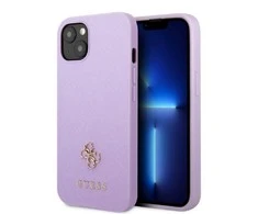 Apple iPhone 13 Mini Guess dėklas Saffiano 4G Small Metal Logo violetinės spalvos