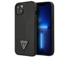 Apple iPhone 13 Mini Guess dėklas Saffianotriangle Logo juodos spalvos