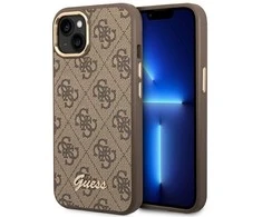 Dėklas GUESS GUHCP14MHG4SHW IPHONE 14 PLUS / 15 PLUS 6.7 "BROWN / BROWN HARD CASE 4G VINTAGE GOLD LOGO
