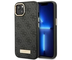 Apple iPhone 14 Plus Guess Dėklas 4G Logo Plate MagSafe (GUHMP14MU4GPRK) juodos spalvos