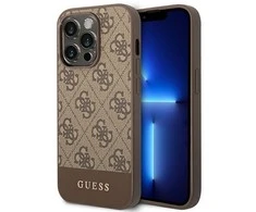 Apple iPhone 14 Pro Guess Dėklas 4G Stripe Collection rudos spalvos