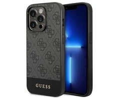 Guess GUHCP14LG4GLGR Apple iPhone 14 Pro 6,1" dėklas telefonui pilkos spalvos 4G Stripe Collection