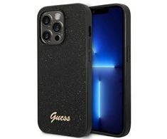 Apple iPhone 14 Pro Guess Hard case Glitter Script telefono dėklas juodos spalvos