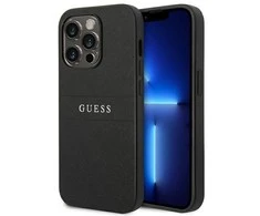 Apple iPhone 14 Pro Guess Saffiano Strap telefono dėklas juodos spalvos