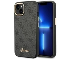 Apple iPhone 14 Plus Guess Dėklas 4G Vintage Gold Logo (GUHCP14MHG4SHK) juodos spalvos