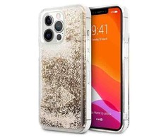 Guess Liquid Glitter Charms - dėklas skirtas Apple iPhone 14 Pro Gold