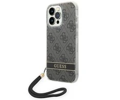 Apple iPhone 14 Pro Guess dėklas 4G Print Strap (GUOHCP14LH4STK) juodos spalvos