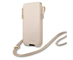Guess Saffiano Pouch – Phone bag S / M max 6.1 (auksinis)