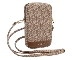 Guess krepšys su užtrauktuku GCube Bottom Stripe (GUWBZPGCSPGW) rudos spalvos