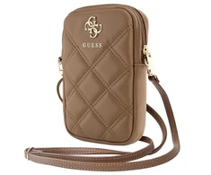 Guess krepšys su užtrauktuku Quilted 4G (GUWBZPSQSSGW) rudos spalvos