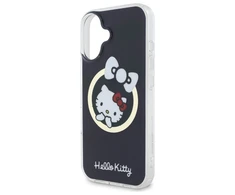 Hello Kitty HKHMP16SHFLBK Apple iPhone 16 6,1″ juodos spalvos kietas dėklas IML Fun bow Magsafe