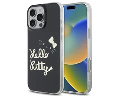 Hello Kitty HKHMP16XHGDIK Apple iPhone 16 Pro Max 6.9″ juodos spalvos kietas dėklas IML Golden Diva MagSafe