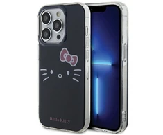 Apple iPhone 15 Pro Max Hello Kitty dėklas IML Kitty Face (HKHCP15XHKHLK) juodos spalvos
