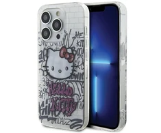 Apple iPhone 15 Pro Max Hello Kitty dėklas IML Kitty On Bricks Graffiti (HKHCP15XHDGPHT) baltos spalvos