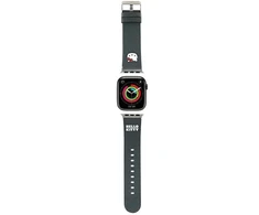 Apyrankė Apple Watch 1 / 2 / 3 / 4 / 5 / 6 / SE / 7 / 8 (38 / 40 / 41 mm) Hello Kitty Strap Kitty Head (HKAWMPGKHK) juodos spalvos