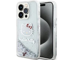 Hello Kitty HKHCP14LLIKHET Apple iPhone 14 Pro 6.1″ sidabrinis kietas dėklas Liquid Glitter Charms Kitty Hea
