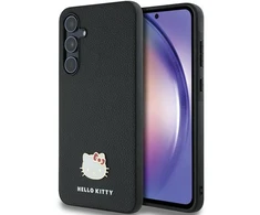 Samsung Galaxy A55 5G Hello Kitty dėklas Metal Logo Kitty Head (HKHCSA55PGHDLMK) juodos spalvos