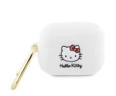 Apple AirPods Pro 2 Hello Kitty Silicone 3D Kitty Head (HKAP23DKHSH) ausinių dėklas baltos spalvos