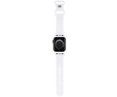 Hello Kitty apyrankė HKAWMSDIESK Apple Watch 38/40/41mm juodos spalvos apyrankė Silicone Heads &amp; Stripes