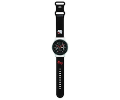 Apyrankė Samsung Galaxy Watch (46mm) / Samsung Gear S3 (46mm) / Huawei Watch GT / GT 2 / GT 2 PRO / GT 3 / GT 3 PRO (46mm) Hello Kitty Strap Silicone Kitty Head (HKUWLSCHBLK) juodos spalvos