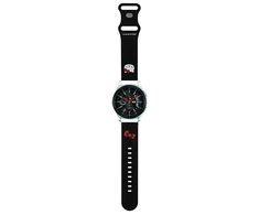 Apyrankė Samsung Galaxy Watch (46mm) / Samsung Gear S3 (46mm) / Huawei Watch GT / GT 2 / GT 2 PRO / GT 3 / GT 3 PRO (46mm) Hello Kitty Strap Silicone Kitty Head (HKUWLSCHBLK) juodos spalvos