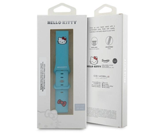Universali apyrankė (22 mm) Hello Kitty silikoninė Kitty Head (HKUWLSCHBLB) mėlynos spalvos