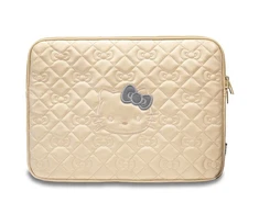Nešiojamo kompiuterio krepšys 14" Hello Kitty Sleeve Zip PU Quilted Bows (HKCSZPEKHBPD) aukso spalvos