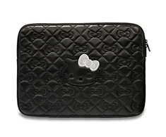 Nešiojamo kompiuterio krepšys 14" Hello Kitty Sleeve Zip PU Quilted Bows (HKCSZPEKHBPK) juodos spalvos