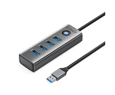 Hub Orico PDD4U-U3 4x USB-A 3.0 – pilkos spalvos