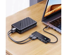 Hub USB-C Orico PAPW2AC-C3 docking station 2x USB-A 3.0 + 2x USB-C 3.0 – juodos spalvos