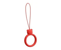 Hurtel SILICONE PHONE LANYARD RING BEAR Raudonas