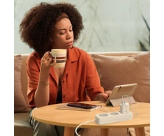 Hurtel A6MaxL 20W USB-A USB-C laidinis įkroviklis su USB-C – USB-C 1m kabeliu – baltos spalvos
