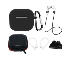 Hurtel AirPods 3 Silikoninis dėklas Set + Case/Ear Hook/Neck Strap/Watch Strap Holder/Carabiner Clasp – juodos spalvos