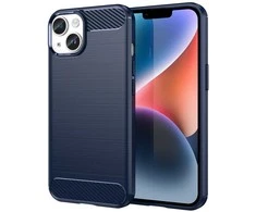 Hurtel Carbon dėklas skirtas iPhone 14 Plus, mėlynas