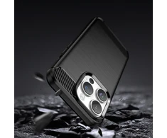 Hurtel Carbon Apple iPhone 14 Pro flexible gel back dėklas telefonui juodos spalvos