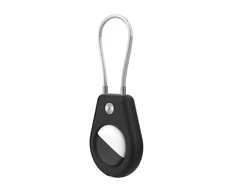 Hurtel Apple AirTag dėklas su Steel Cable – juodos spalvos