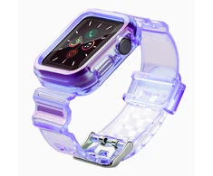 Hurtel Silikoninė apyrankė Bracelet Case Strap Light Set for Apple Watch 40mm – violetinės spalvos
