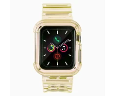 Hurtel Silikoninė apyrankė Bracelet Case Strap Light Set laikrodžiui 38mm – geltonos spalvos