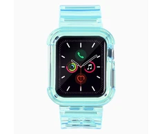 Dėklas Hurtel Silikoninė apyrankė Bracelet Case Strap Light Set for Apple Watch 40mm – mėlynos spalvos