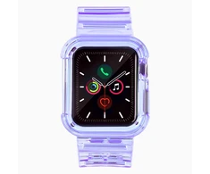 Hurtel Silikoninė apyrankė Bracelet Case Strap Light Set skirta Watch 42mm – violetinės spalvos