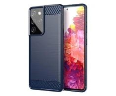 Hurtel Carbon dėklas skirtas Samsung Galaxy S21 Ultra 5G, mėlynas