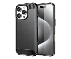Hurtel Carbon Apple iPhone 16 Pro Max silikoninis – dėklas telefonui juodos spalvos