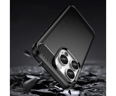 Hurtel Carbon Apple iPhone 16 Pro Max silikoninis – dėklas telefonui juodos spalvos