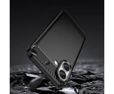 Hurtel Carbon Apple iPhone 16 silikoninis – dėklas telefonui juodos spalvos