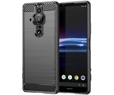 Dėklas Hurtel Carbon Case Lankstus TPU dangtelis, skirtas Sony Xperia Pro-I juodas
