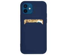 Hurtel Card silikoninis dėklas skirtas Samsung Galaxy A73, tamsiai mėlynas