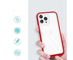 Hurtel Clear dėklas skirtas iPhone 13 Pro, raudonas