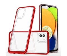 Hurtel Clear dėklas skirtas Samsung Galaxy A03, raudonas