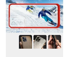 Hurtel Clear dėklas skirtas Samsung Galaxy S23 +, raudonas